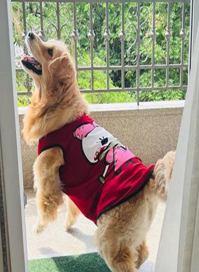Lulala Dog Shirt with Daisy Print, Pet Summer T-Shirts Sweatshirt Fashion Outfit Vests Breathable Dog Clothes Outfit, Clothes Pet Apparel for Dogs, Cats (Red, 12 INCH) - Image 3
